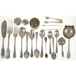 MISCELLANEOUS SILVER FLATWARE, VICTORIAN AND LATER, 11OZS 12DWTS