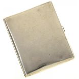 A GEORGE V SILVER CIGARETTE CASE, 9 X 7.5 CM, BIRMINGHAM 1911, 2OZS 17DWTS++DENTED