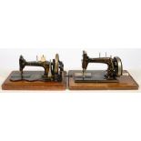 A HENGSTENBERT & BIELEFIELD, 1895-1902, SERIAL 152878 HAND CRANKED MACHINE WITH ROLL TOP COVER,