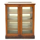 A VICTORIAN WALNUT DISPLAY CABINET, 99CM H; 81 X 44CM