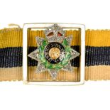 ARMY SERVICE CORPS. A WWI SWEETHEART'S BRACELET, THE BUCKLE WITH ROSE CUT CUT DIAMONDS SET IN GOLD