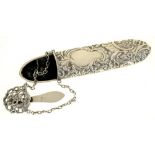 A VICTORIAN SILVER SPECTACLES CASE, 16 CM L, BIRMINGHAM 1898, 2OZS 10DWTS++GOOD CONDITION FOR AGE