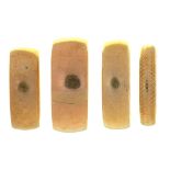 FOUR 9CT GOLD WEDDING RINGS, 21.5G, SIZE V - N ++LIGHT WEAR CONSISTENT WITH AGE