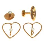VARIOUS GOLD DRESS STUDS, MARKED 15CT, 3G++LIGHT WEAR CONSISTENT WITH AGE