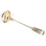 A SCOTTISH VICTORIAN SILVER TODDY LADLE, 16 CM L, GLASGOW 1853, 1OZ 3DWTS++GOOD CONDITION