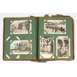 AN ORIGINAL EARLY 20TH C ALBUM OF POSTCARDS, ENGLISH TOWNS AND RESORTS, LIFE IN THE NAVY SERIES,