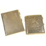 TWO GEORGE V SILVER CIGARETTE CASES, LARGEST 11.5 CM W, BIRMINGHAM 1917 AND 1919, 8OZS 12DWTS ++