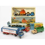 FOUR DIE CAST CORGI TOYS COMPRISING MACHINERY CARRIER GIFT SET NUMBER 27 BOXED, LIVESTOCK