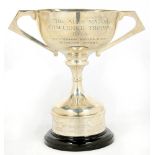 A GEORGE V SILVER TROPHY, 30 CM H, INSCRIBED THE ALEX MAJOR CHALLENGE TROPHY 1973 NOTTINGHAM