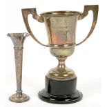 AN EDWARD VIII SILVER TROPHY CUP, INSCRIBED HEANOR FESTIVAL D.G. KING 1936, 18 CM H, BIRMINGHAM 1936