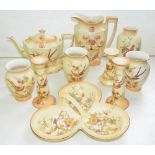MISCELLANEOUS CROWN DUCAL ORNAMENTAL WARE AND A TEAPOT, COVER AND STAND, DECORATED WITH BIRDS ON