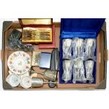 MISCELLANEOUS PLATED WARE, COSTUME JEWELLERY, ETC