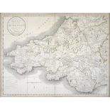 FOUR LATE 18TH AND EARLY 19TH CENTURY ENGRAVED MAPS COMPRISING SOUTH WALES BY N COLTMAN, PORTUGAL,