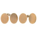 A PAIR OF 9CT GOLD CUFFLINKS, LONDON 1955, 11G++LIGHT WEAR CONSISTENT WITH AGE