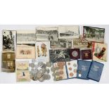 UNITED KINGDOM SILVER COINS, COMPRISING CROWN 1889 AND 1935 (2), BASE METAL CROWNS AND OTHERS AND