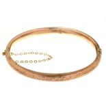 A 9CT GOLD BANGLE, CHESTER 1901, 6.5G++DENTED