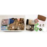 MISCELLANEOUS UNITED KINGDOM PRE-DECIMAL AND FOREIGN COINS INCLUDING SILVER