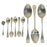 MISCELLANEOUS SILVER FLATWARE, EDWARD VII AND LATER, 6OZS 6DWTS++GOOD CONDITION FOR AGE AND USE