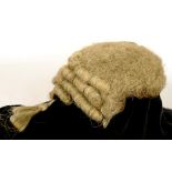 THE JUDICIARY. A LAWYER'S WIG, INSCRIBED IN INK ON A LABEL JOSEPH OWEN ESQ, EARLY 20TH C