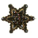 A VICTORIAN BOHEMIAN GARNET BROOCH, IN SILVER GILT++LIGHT WEAR CONSISTENT WITH AGE