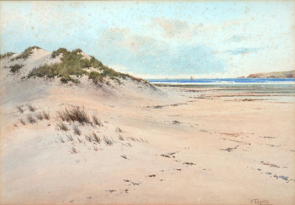 A. CLARENCE, SAND DUNES; ROCKY SHORE, A PAIR, BOTH SIGNED, WATERCOLOUR, 24 X 34CM - Bild 2 aus 2