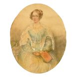 BRITISH SCHOOL, 19TH C, PORTRAITS OF YOUNG WOMEN, WATERCOLOUR, 16 X 16CM AND ANOTHER OVAL