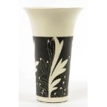 A BESWICK BLACK AND WHITE SILHOUETTE VASE, 55CM H, MOULDED AND PRINTED MARKS, MID 20TH C