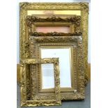 SIX VICTORIAN GILTWOOD AND COMPOSITION PICTURE FRAMES