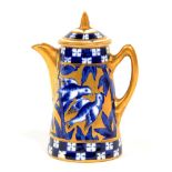 A COALPORT MINIATURE JAPANESE GROVE PATTERN COFFEE POT AND COVER, 6.5CM H, PRINTED MARK, C1880