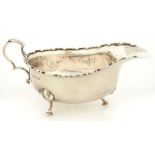 A GEORGE V SILVER SAUCE BOAT, 7.5 CM H, BIRMINGHAM 1914, 3OZS 4DWTS++GOOD CONDITION