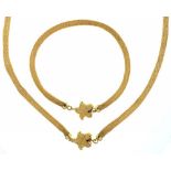 A 9CT GOLD NECKLACE AND BRACELET, 19.5G++LIGHT WEAR CONSISTENT WITH AGE