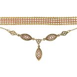 A 9CT GOLD BRACELET AND A 9CT GOLD CELTIC NECKLACE, 24G++LIGHT WEAR CONSISTENT WITH AGE