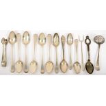 MISCELLANEOUS SILVER FLATWARE, GEORGE III AND LATER, 5OZS 5DWTS