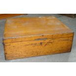 AN EDWARDIAN OAK CANTEEN, 58CM L