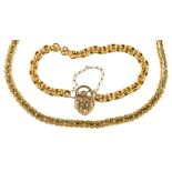 A 9CT GOLD BRACELET AND A GOLD NECKLACE MARKED 375, 21G++LIGHT WEAR CONSISTENT WITH AGE