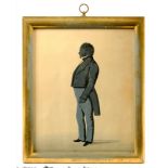 ENGLISH PROFILIST, EARLY 19TH C, FULL LENGTH SILHOUETTE OF A GENTLEMAN CALLED JOSEPH BRADLEY READ (