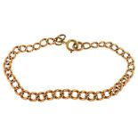 A 9CT GOLD BRACELET, 11.5G++LIGHT WEAR CONSISTENT WITH AGE