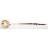 A GEORGE III SILVER PUNCH LADLE, 33 CM L, LONDON 1787, 1OZ 1DWTS