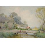 E LEWIS, EVENING ON THE COAST, SIGNED AND DATED 99, WATERCOLOUR, 17 X 37CM AND THREE VARIOUS OTHER