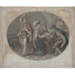 A VICTORIAN BAXTER PRINT AND MISCELLANEOUS ENGRAVINGS, ONE IN CONTEMPORARY ROSEWOOD FRAME