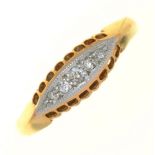 AN EDWARDIAN DIAMOND RING IN GOLD MARKED 18CT, SIZE N, 2G++LIGHT WEAR CONSISTENT WITH AGE
