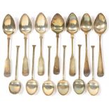 MISCELLANEOUS SILVER FLATWARE, VICTORIAN AND LATER, 5OZS (13)++TARNISHED