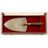 AN ELIZABETH II SILVER TROWEL, INSCRIBED PRESENTED BY THE CHAIRMAN AND DIRECTORS OF AMALGAMATED