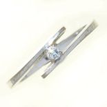 A DIAMOND RING IN WHITE GOLD MARKED 0750, 2.5G, SIZE L++LIGHT WEAR CONSISTENT WITH AGE