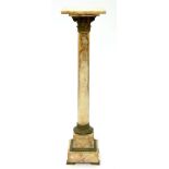 A VICTORIAN GILTMETAL MOUNTED MARBLE TORCHERE, 115CM H