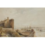 JAMES HOWARD BURGESS (1817-1890) BANGOR COUNTY DOWN AND ITS OLD CASTLE IN 1840 signed,