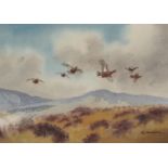 ROBERT WILLIAM MILLIKEN (1920-2014) GROUSE OVER A MOOR, NORTHERN IRELAND; TWO SNIPE OVER A WATERY
