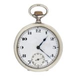 KING GEORGE VI.  A ROYAL PRESENTATION  SILVER KEYLESS LEVER WATCH with enamel dial, in plain case,