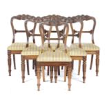 A SET OF SIX GEORGE IV ROSEWOOD DINING CHAIRS IN THE MANNER OF GILLOWS, C1825 crisply carved with