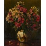 LEONARD CARR COX (1879-1950) FLOWERS IN A CHINESE JAR  signed, oil on canvas, 59.5 x 49cm Some